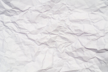 white crumpled paper texture background.