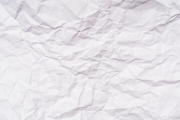 white crumpled paper texture background.