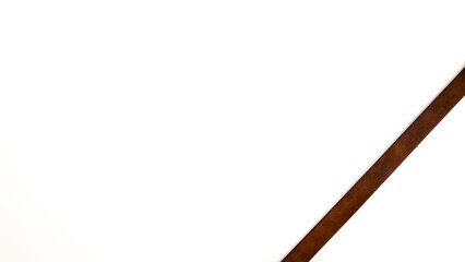 Brown leather belt on white background.