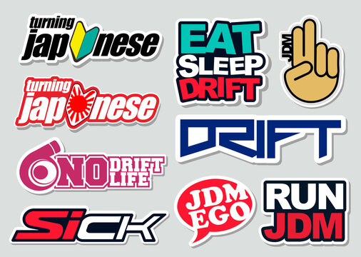 Japanese Car Decals, and Stickers in Vector format