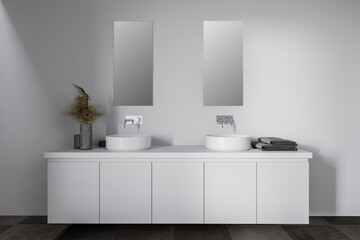 Fototapeta na wymiar White bathroom interior with sink