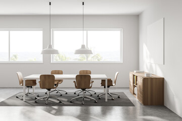 Modern white meeting room interior