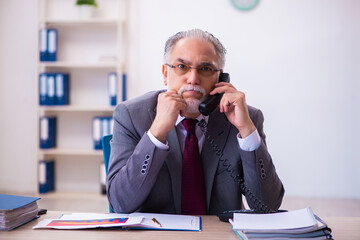 Experienced male employee working in the office