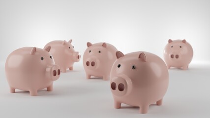 piggy bank with clipping path