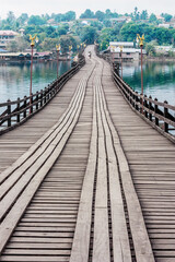 Fototapeta na wymiar Kanchanaburi long wooden bridge