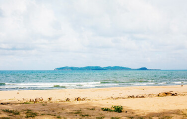 Empty people beach on daylight