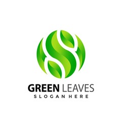 Letter S Green Leaf logo Design vector illustration