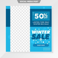 winter sale social media template for fashion business.