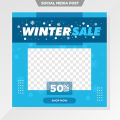 winter sale social media template for fashion business.