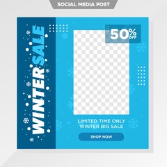 winter sale social media template for fashion business.