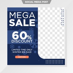winter sale social media template for fashion business.