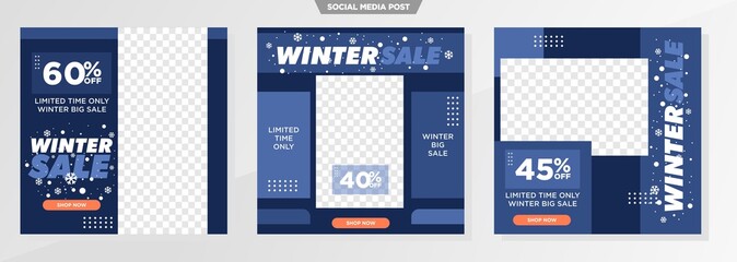 winter sale social media template for fashion business.