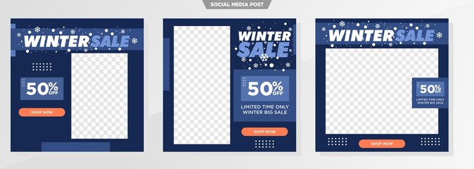 winter sale social media template for fashion business.