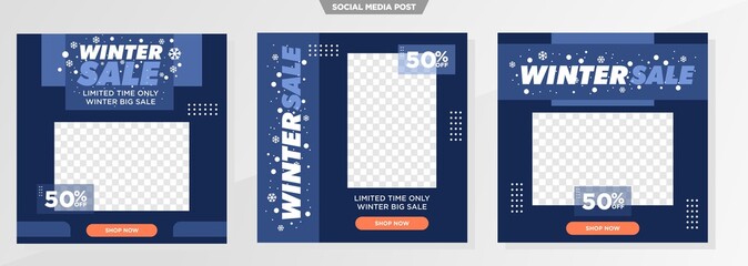 winter sale social media template for fashion business.