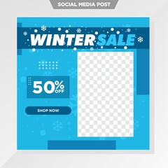 winter sale social media template for fashion business.