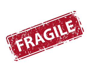 Fragile stamp vector texture. Rubber cliche imprint. Web or print design element for sign, sticker, label.