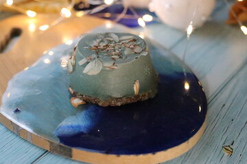 A close up of a birthday cake