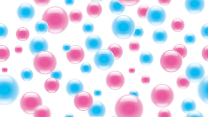 Pink and blue Bubbles. Seamless background
