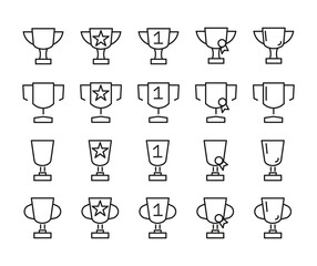 Simple Set Of Awards Outline Icons. Elements For Mobile Concept And Web Apps. Thin Line Vector Icons For Website Design And Development, App Development. Premium Pack.