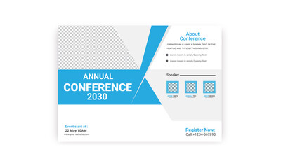 Annual corporate conference horizontal a4 flyer trendy template