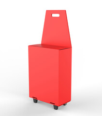 Blank cardboard and Recycled paper  Shopping Cardboard Trolley Bag For Mockup And Branding, 3d render illustration.