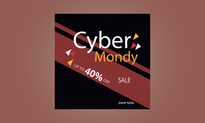 Social media sale poster template set for Cyber Monday.