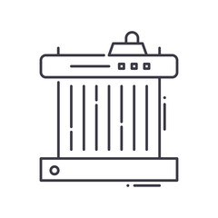 Car radiator icon, linear isolated illustration, thin line vector, web design sign, outline concept symbol with editable stroke on white background.