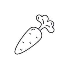 Carrot icon, linear isolated illustration, thin line vector, web design sign, outline concept symbol with editable stroke on white background.