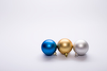 Christmas, balloon, decoration, isolated, sphere, holiday, White, holiday, gold, blue, Christmas, glass, 3d, color, ornament, object, winter, decoration, season, beautiful, new year, trinket, shiny