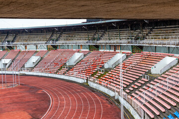 empty athletic stadium during lockdown due to coronavirus © edojob