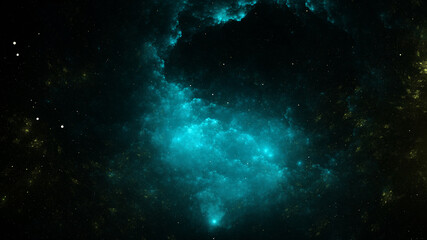 Fototapeta na wymiar Abstract fractal illustration looks like beautiful galaxies.