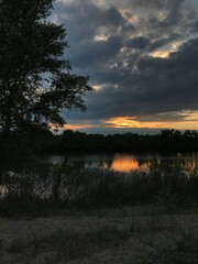 sunset over the river