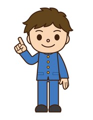 指差し 男子学生 学生服