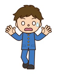 驚く 男子学生 学生服
