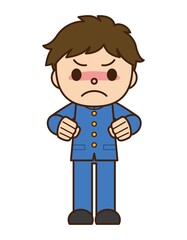 怒り 男子学生 学生服