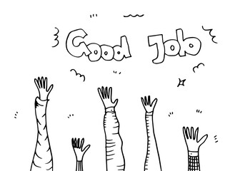 Applause hand draw on white background.vector illustration.