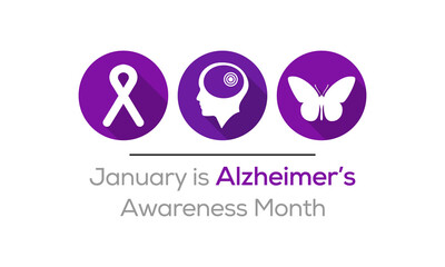 Vector illustration on the theme of Alzheimer's awareness month observed each year during January all over Canada.