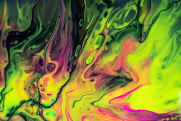 Fototapeta na wymiar Colorful mix of acrylic vibrant colors. Fluid painting abstract texture.