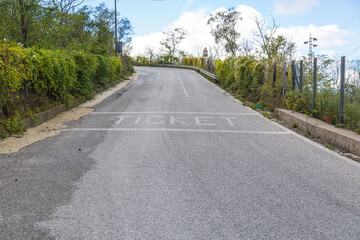 Fototapeta na wymiar Road to ticket office on mount Vesuvius, Naples Italy