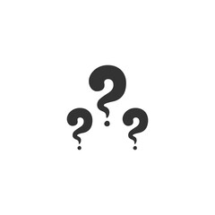 Hand drawn question marks sign icon. Flat vector illustration isolated on white.