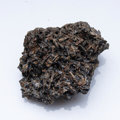 Natural mineral pyrrhotite on a white background