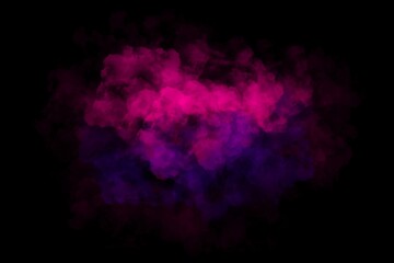 Multicolored smoke on black background  Color splash art concept