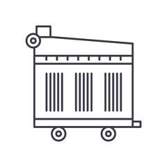 Car radiator concept icon, linear isolated illustration, thin line vector, web design sign, outline concept symbol with editable stroke on white background.