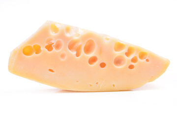 Swiss cheese on white background