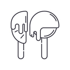 Candy ruit icon, linear isolated illustration, thin line vector, web design sign, outline concept symbol with editable stroke on white background.
