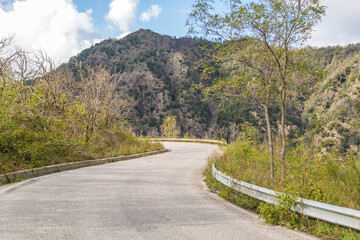 Road to Crater of volcano Vesuvius, Italy Naples