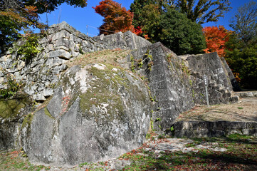 Naegi castle ruins in autumn,Nakatsugawa city,Gifu prefecture,Japan
