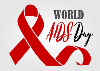 World Aids Day concept for poster, badge, emblem or logo. Vector illustration.