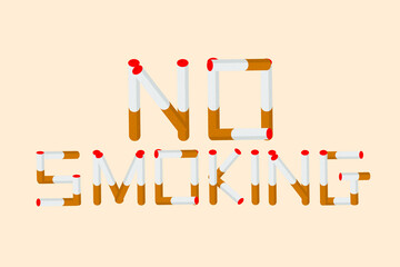 No smoking sign, smoking cigarette, fire hazard risk icon badge