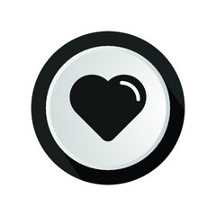 Heart flat in circle. Vector illustration. Heart flat concept line Icon